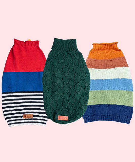 Snowy Dog sweaters Pack of 3